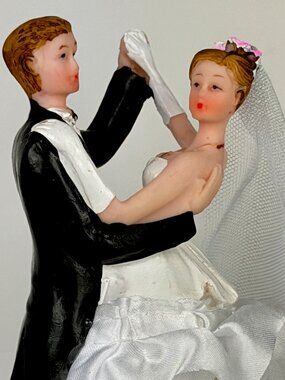Vintage MCM Ballroom Dancing Couple Figurine | 6" Mid-Century Wedding Topper